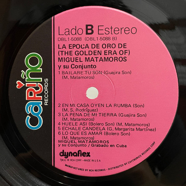 Conjunto Matamoros - La Epoca De Oro De (The Golden Era Of) Miguel Matamoros Y Su Conjunto (1948-1950) (Vinyl, LP, Stereo) Good Plus (G+) / Very Good (VG)