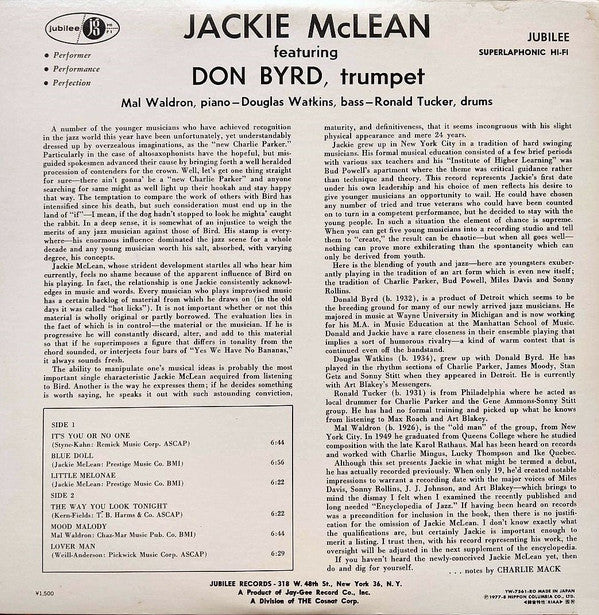 Jackie McLean Quintet - The Jackie McLean Quintet (Vinyl, LP, Album...
