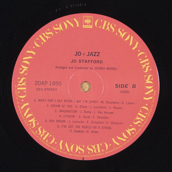 Jo Stafford - Jo + Jazz (Vinyl, LP, Album, Reissue, Stereo)
