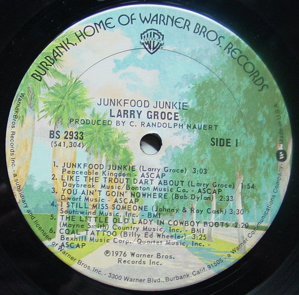 Larry Groce - Junkfood Junkie (Vinyl, LP, Album) Good Plus (G+) / Very Good Plus (VG+)