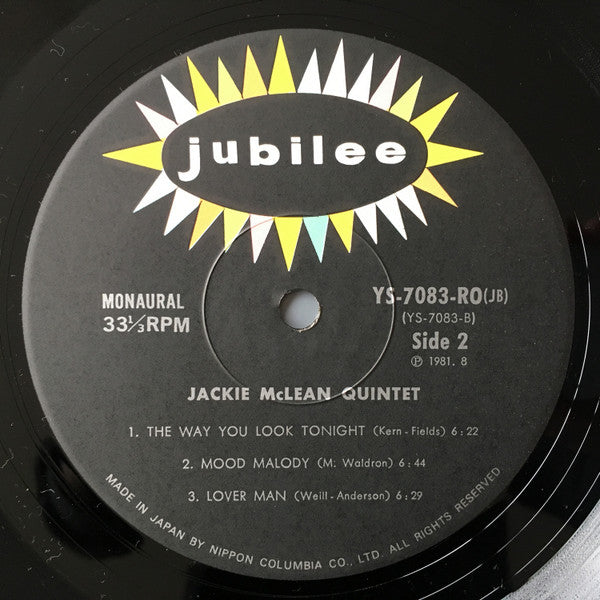 Jackie McLean Quintet - The Jackie McLean Quintet (Vinyl, LP, Album, Reissue, Mono) Near Mint (NM or M-) / Very Good Plus (VG+)