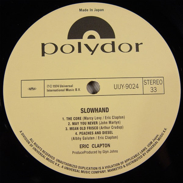 Eric Clapton - Slowhand (Vinyl, LP, Album, Reissue) Very Good Plus (VG+) / Good Plus (G+)
