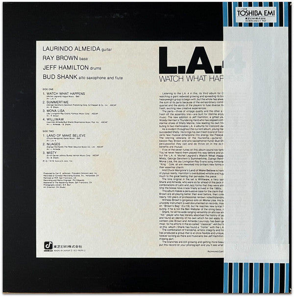 LA4 - Watch What Happens (Vinyl, LP, Album) Very Good Plus (VG+) / Very Good Plus (VG+)