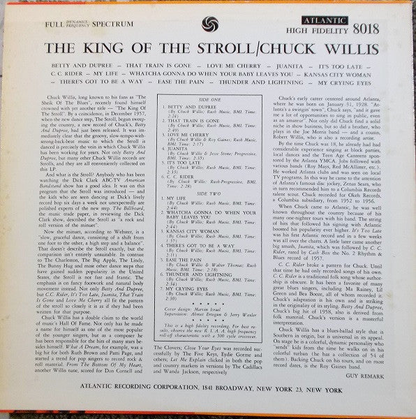 Chuck Willis - The King Of The Stroll (Vinyl, LP, Reissue, Mono) Very Good Plus (VG+) / Very Good (VG)