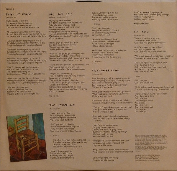 Paul McCartney - Pipes Of Peace (Vinyl, LP, Album, Stereo)