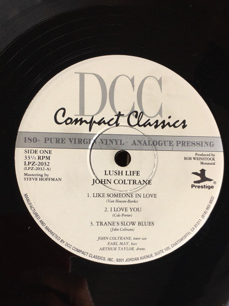 John Coltrane - Lush Life (Vinyl, LP, Album, Limited Edition, Numbered, Reissue, Remastered, Mono) Near Mint (NM or M-) / Very Good Plus (VG+)