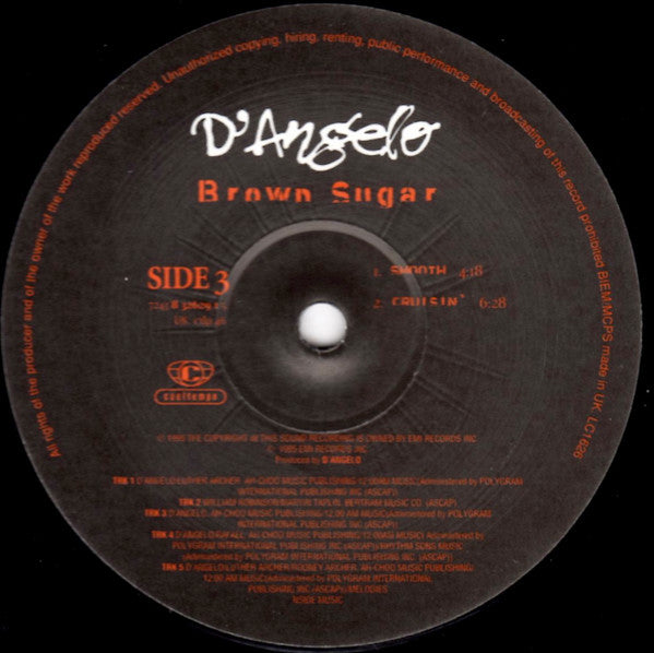 D'Angelo - Brown Sugar (2xVinyl, LP, Album, Reissue, Unofficial Release) Good Plus (G+) / Very Good (VG)