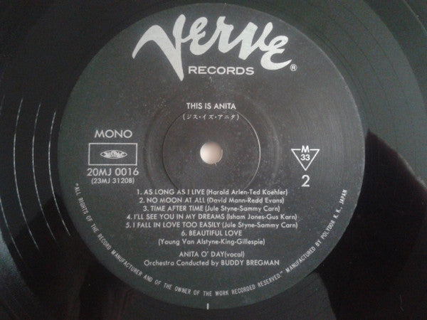 Anita O'Day - Anita (Vinyl, LP, Album, Mono) Very Good Plus (VG+) / Very Good Plus (VG+)