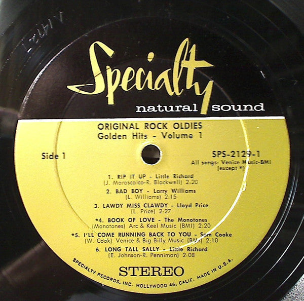 Various - Original Rock Oldies Golden Hits - Volume 1 (Vinyl, LP, Compilation, Stereo) Very Good (VG) / Very Good (VG)