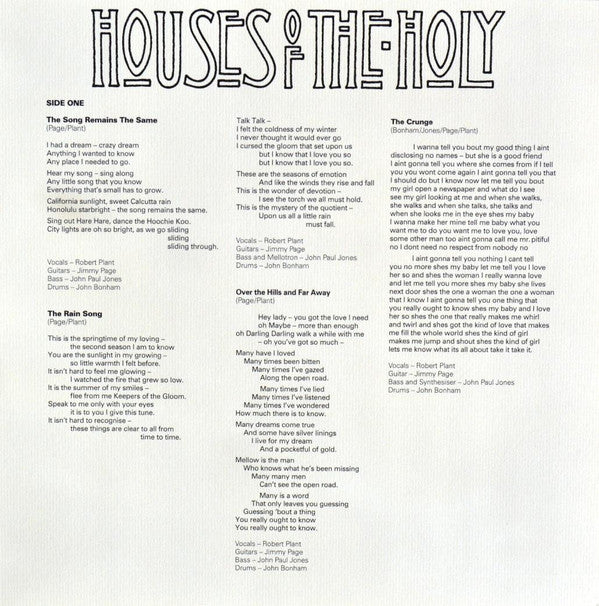 Led Zeppelin - Houses Of The Holy (Vinyl, LP, Album, Reissue, Remastered, Stereo) Mint (M) / Mint (M)
