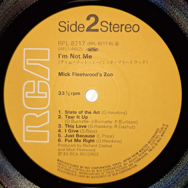 Mick Fleetwood's Zoo - I'm Not Me (Vinyl, LP, Album) Near Mint (NM or M-) / Very Good Plus (VG+)