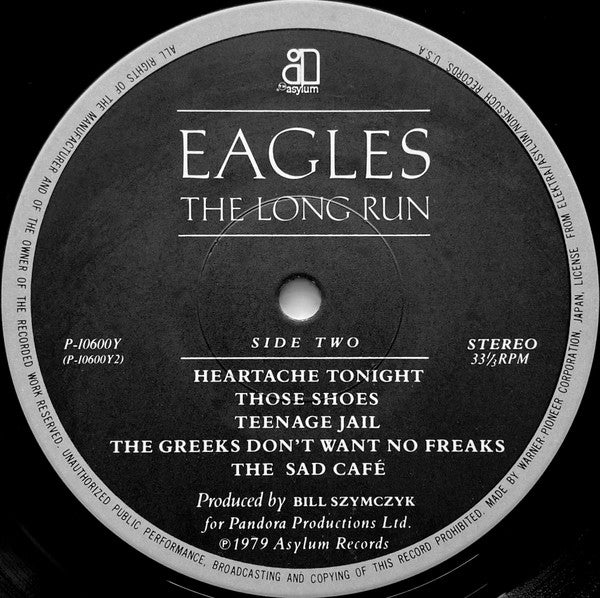 Eagles - The Long Run = ロング・ラン (Vinyl, LP, Album, Stereo) Very Good Plus (VG+) / Good Plus (G+)