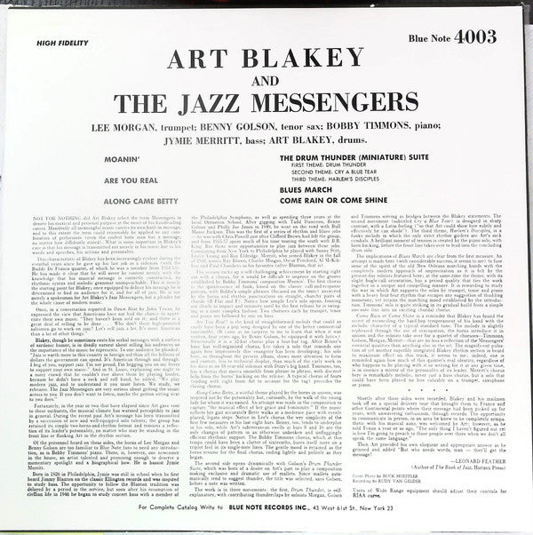 Art Blakey & The Jazz Messengers - Moanin' (Vinyl, LP, Album, Reiss...