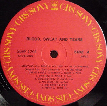 Blood, Sweat And Tears - Blood, Sweat And Tears (Vinyl, LP, Album, Reissue, Stereo) Very Good Plus (VG+) / Very Good (VG)