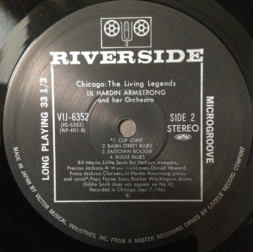 Lil Hardin Armstrong And Her Orchestra - Chicago - The Living Legends (Vinyl, LP, Album, Reissue) Near Mint (NM or M-) / Near Mint (NM or M-)
