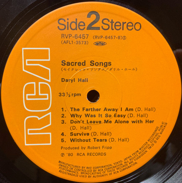 Daryl Hall - Sacred Songs = セイクレッド・ソングス (Vinyl, LP, Album, Stereo)