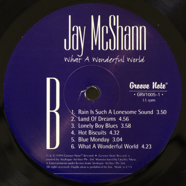 Jay McShann - What A Wonderful World (Vinyl, Vinyl, LP, Numbered, 12", 45 RPM) Near Mint (NM or M-) / Very Good Plus (VG+)
