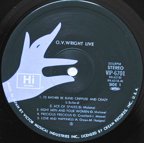 O.V. Wright - Live (Vinyl, LP, Album)