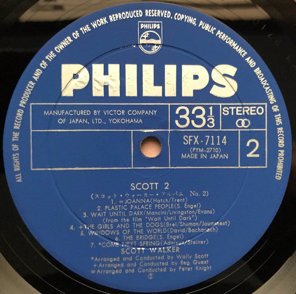 Scott Walker - Scott 2 = Scott Walker Album No. 2 (Vinyl, LP, Album, Stereo) Very Good (VG) / Poor (P)