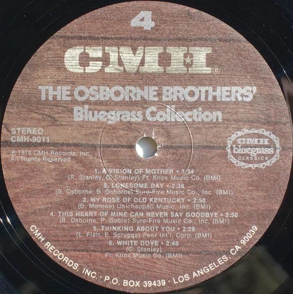 The Osborne Brothers - The Osborne Brothers' Bluegrass Collection (2xVinyl, LP, Album, Stereo) Very Good Plus (VG+) / Good Plus (G+)