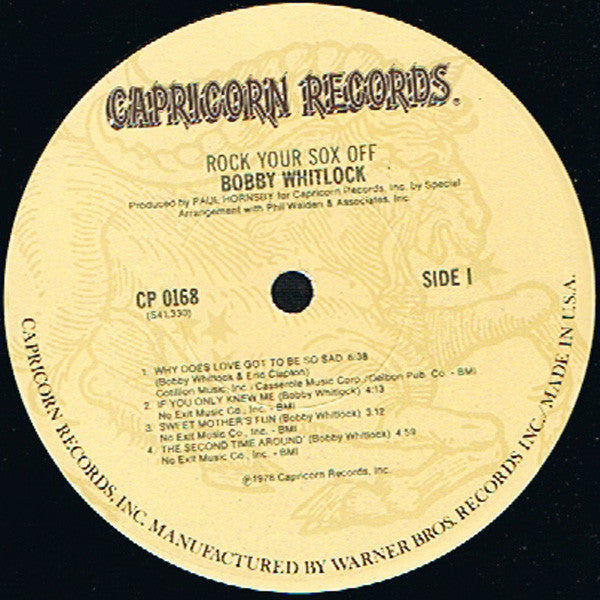 Bobby Whitlock - Rock Your Sox Off (Vinyl, LP, Album) Good Plus (G+) / No Cover