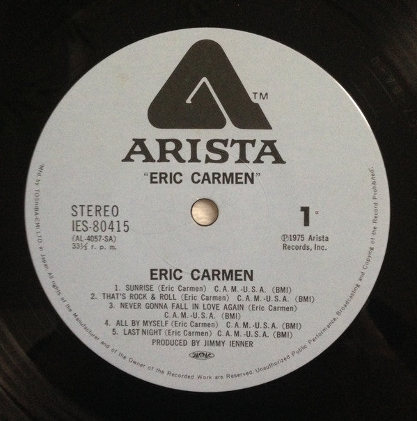 Eric Carmen - Eric Carmen (Vinyl, LP, Album) Very Good Plus (VG+) / Good Plus (G+)