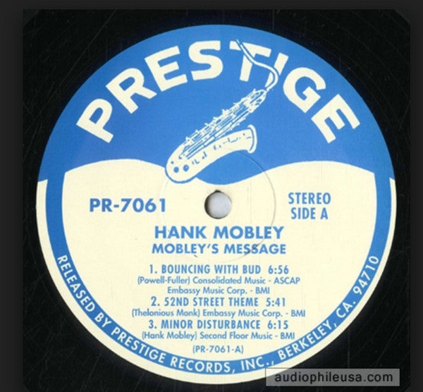 Hank Mobley - Mobley's Message (Vinyl, LP, Album, Reissue, Stereo) Near Mint (NM or M-) / Near Mint (NM or M-)