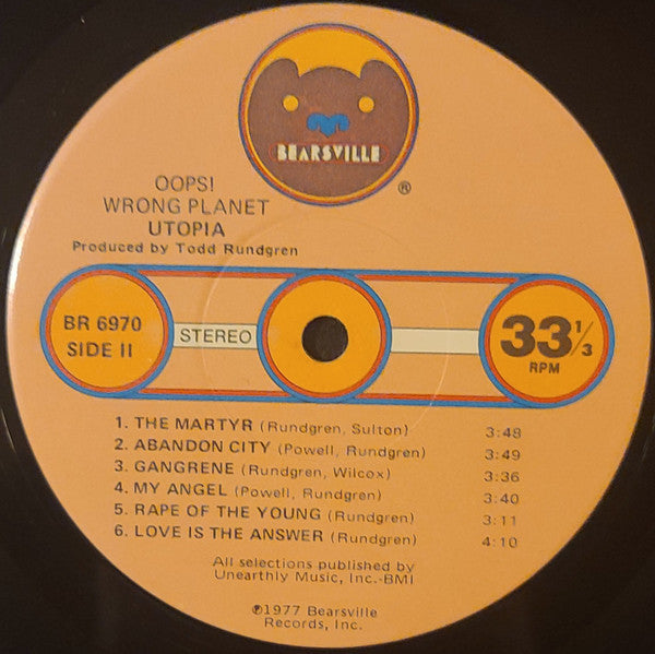 Utopia (5) - Oops! Wrong Planet (Vinyl, LP, Album) Very Good (VG) / Very Good (VG)