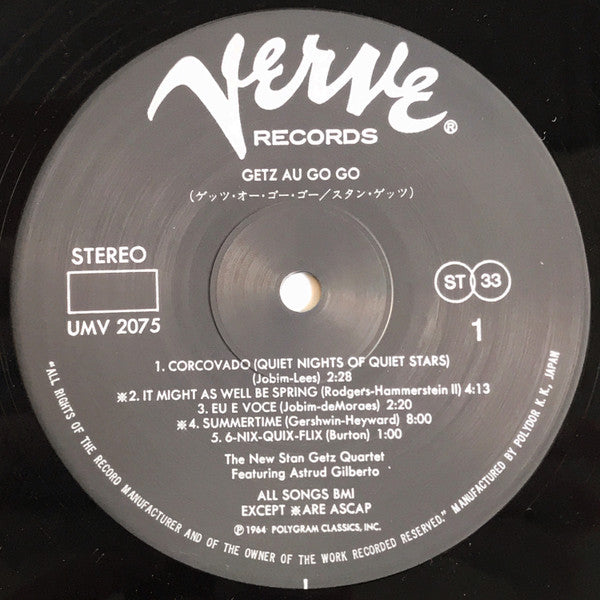 The New Stan Getz Quartet - Getz Au Go Go (Vinyl, LP, Album, Reissue, Stereo) Very Good (VG) / Very Good (VG)