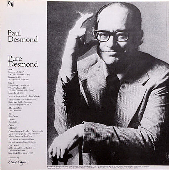 Paul Desmond - Pure Desmond (Vinyl, LP, Album, Limited Edition, Rei...