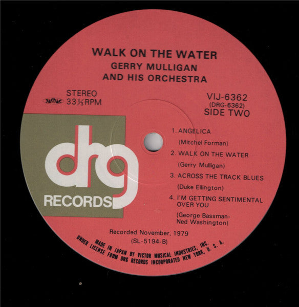 Gerry Mulligan And His Orchestra - Walk On The Water (Vinyl, LP, Album, Reissue, Stereo) Very Good Plus (VG+) / Very Good Plus (VG+)