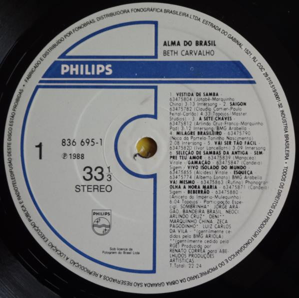 Beth Carvalho - Alma Do Brasil (Vinyl, LP, Album) Very Good Plus (VG+) / Very Good (VG)