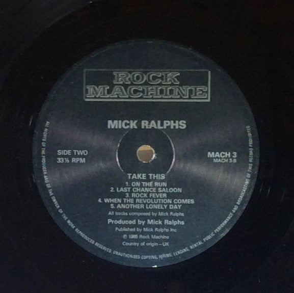 Mick Ralphs - Take This! (Vinyl, LP, Album) Very Good Plus (VG+) / Good Plus (G+)