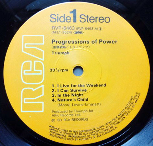 Triumph (2) - Progressions Of Power (Vinyl, LP, Album, Stereo) Very Good Plus (VG+) / Very Good Plus (VG+)