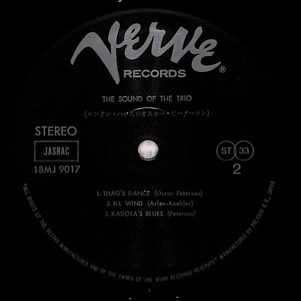 Oscar Peterson - The Sound Of The Trio (Vinyl, LP, Album, Limited Edition, Reissue, Stereo) Very Good Plus (VG+) / Very Good Plus (VG+)