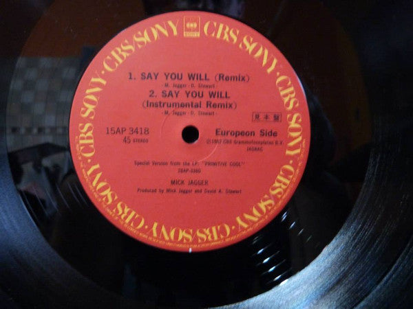 Mick Jagger - Throwaway / Say You Will (Vinyl, 12", Maxi-Single, Promo) Very Good Plus (VG+) / Fair (F)