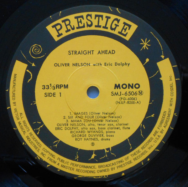 Oliver Nelson - Straight Ahead (Vinyl, LP, Album, Reissue, Mono) Very Good Plus (VG+) / Very Good (VG)