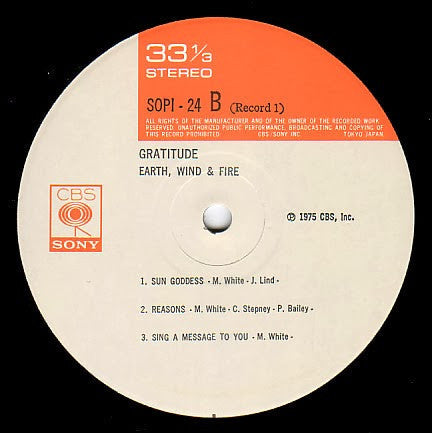 Earth, Wind & Fire - Gratitude = 灼熱の狂宴 (Vinyl, LP, Album, Stereo)