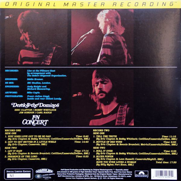 Derek & The Dominos - In Concert (2xVinyl, LP, Album, Limited Edition, Numbered, Reissue, Remastered) Near Mint (NM or M-) / Very Good Plus (VG+)