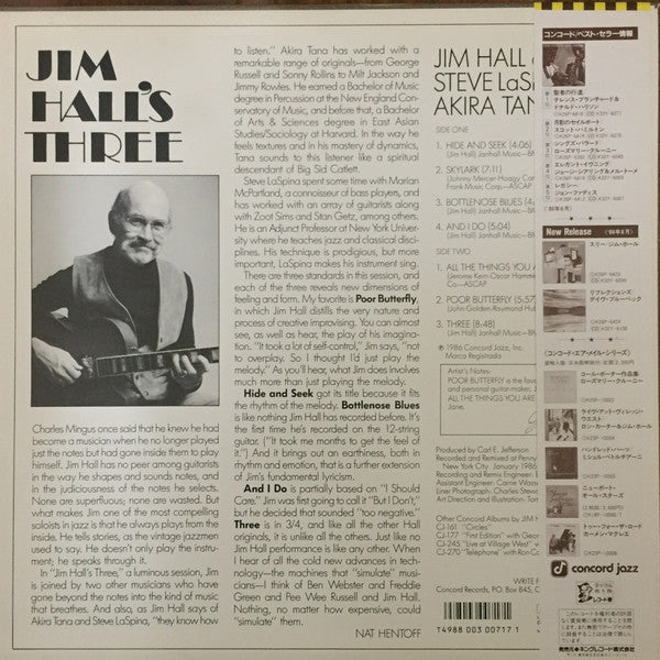 Jim Hall - Jim Hall's Three (Vinyl, LP, Album, Stereo) Very Good Plus (VG+) / Very Good (VG)