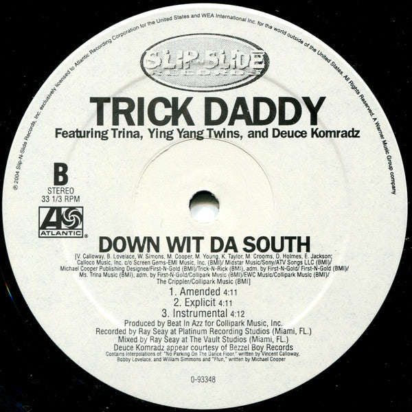 Trick Daddy - Let's Go / Down Wit Da South (Vinyl, 12", 33 ⅓ RPM) Very Good Plus (VG+) / Very Good Plus (VG+)