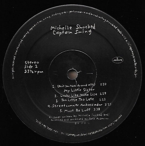 Michelle Shocked - Captain Swing (Vinyl, LP, Album, Stereo) Near Mint (NM or M-) / Very Good Plus (VG+)