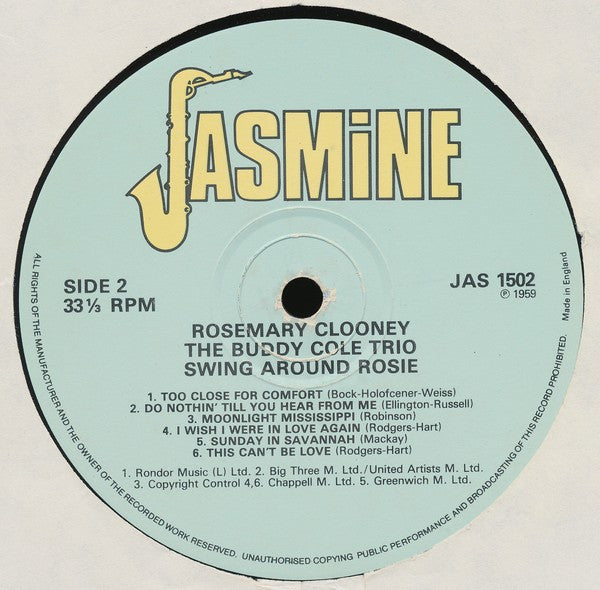 Rosemary Clooney - Swing Around Rosie (Vinyl, LP, Reissue, Stereo) Very Good Plus (VG+) / Very Good (VG)