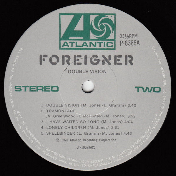 Foreigner - Double Vision (Vinyl, LP, Album, Reissue)
