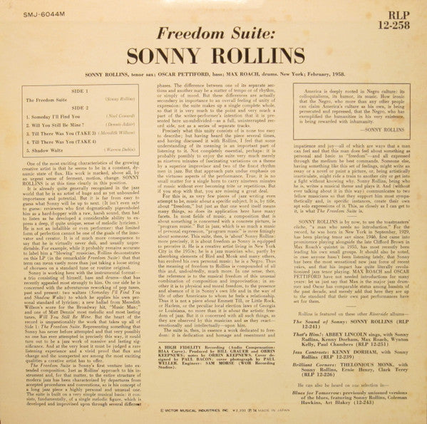 Sonny Rollins - Freedom Suite (Vinyl, LP, Album, Reissue, Mono) Very Good Plus (VG+) / Very Good (VG)