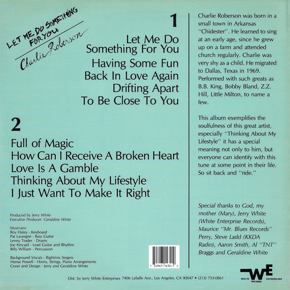 Charlie Roberson - Let Me Do Something For You (Vinyl, LP) Very Good (VG) / Very Good (VG)