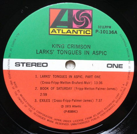 King Crimson - Larks' Tongues In Aspic (Vinyl, LP, Album, Reissue, ...