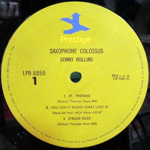 Sonny Rollins - Saxophone Colossus (Vinyl, LP, Album, Reissue)