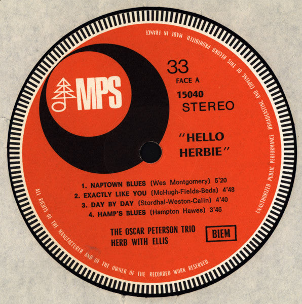 The Oscar Peterson Trio - "Hello Herbie" (Vinyl, LP, Album)