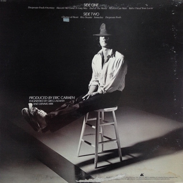 Eric Carmen - Change Of Heart (Vinyl, LP, Album, Stereo) Very Good Plus (VG+) / Near Mint (NM or M-)